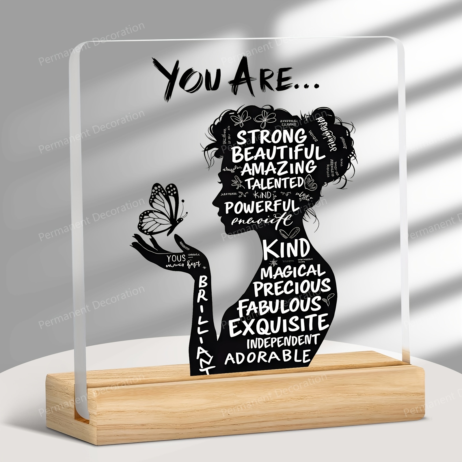 2d flat 1pc inspirational acrylic desktop decoration with positive affirmations   beautiful amazing elegant 2  for home office   decor perfect gift for birthdays housewarming holidays and encouragement
