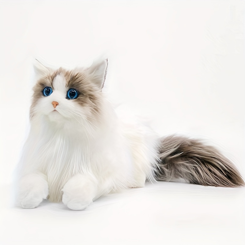 Realistic Plush Toy Cat, Soft Lifelike Stuffed Animal Kitten, Gift For Children And Elderly Companion, Shape Doll