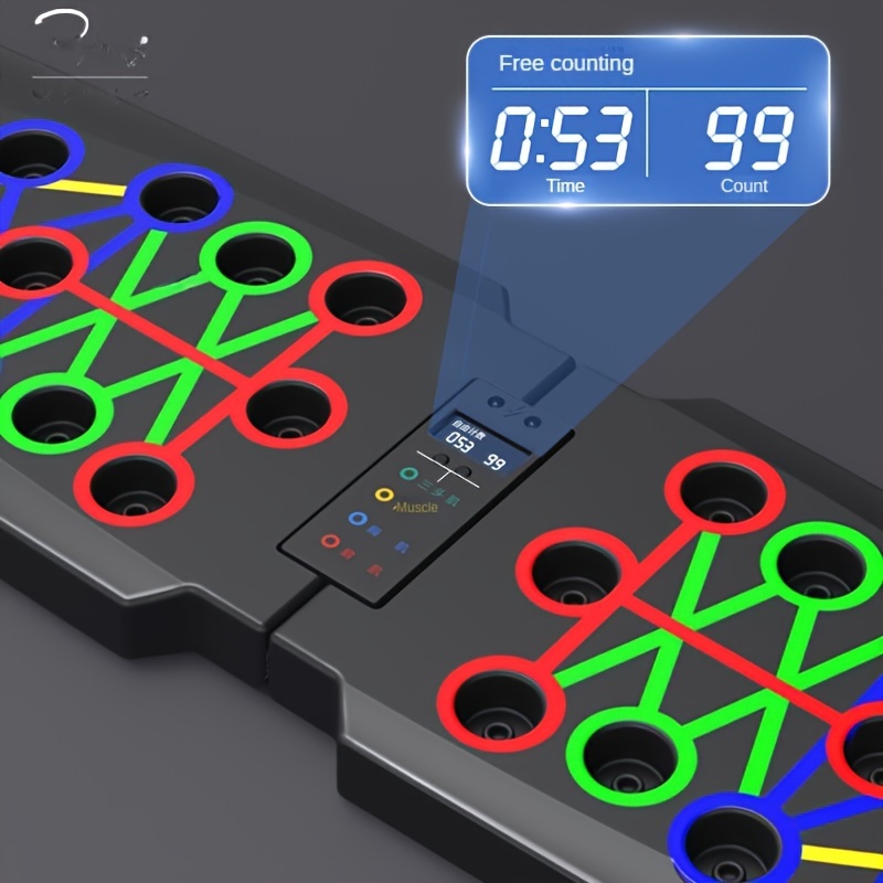 Multifunctional Push-up Board with Timer, Home Workout Equipment, 30+ Exercise Ways Training Board, Chest Muscle Exercise Equipment