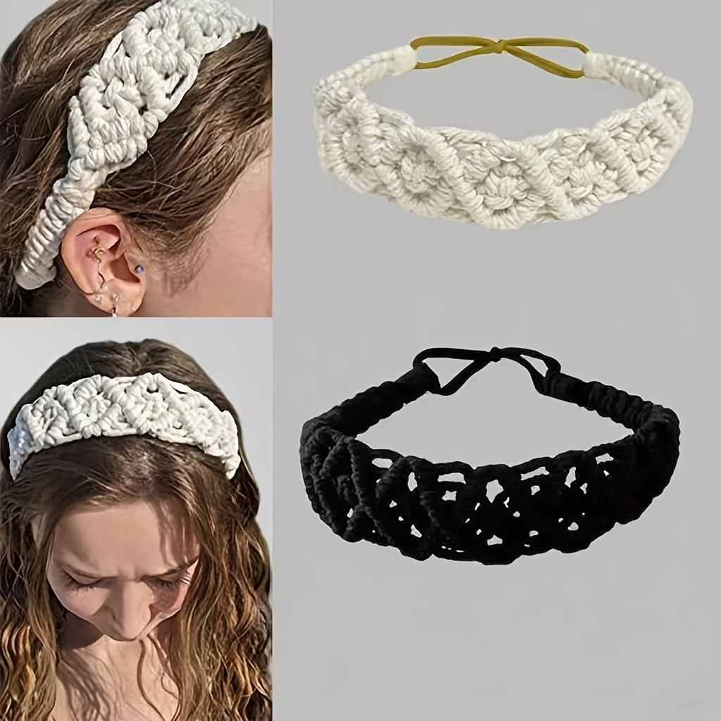 4pcs bohemian minimalist tie knot headbands - polyester wide  display picture 1