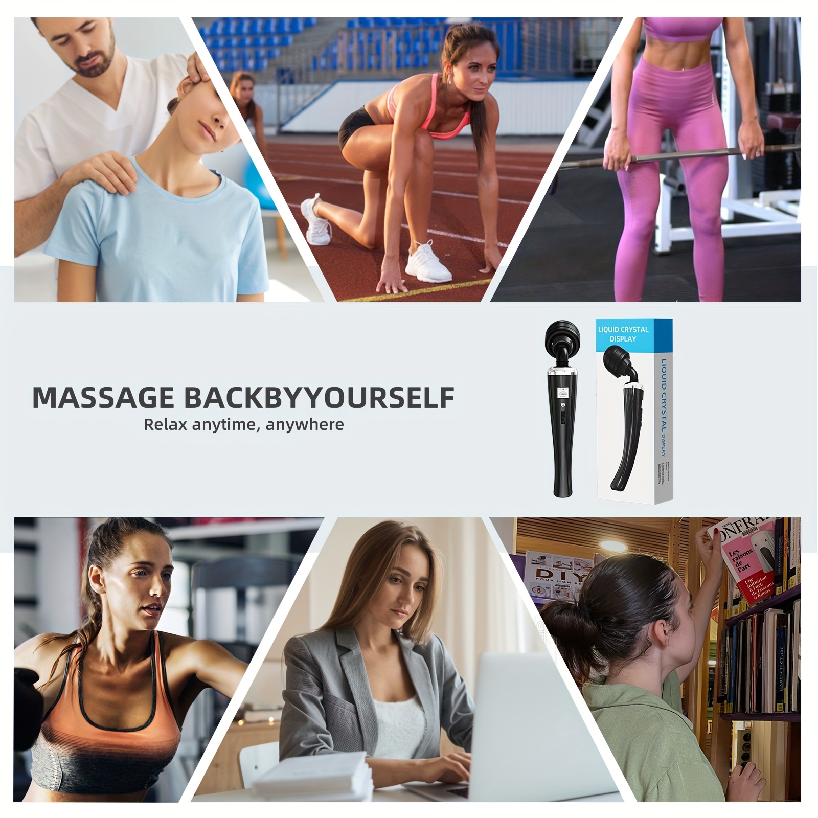 SANJIANKE Electric Massage Stick - USB Rechargeable 1200mAh Portable Muscle Relaxation Device with High-Speed Motor, Compact & Elegant Design for Full Body, Back, Neck, Legs, Waist - ABS Material, Massagers for Muscles, Deep Tissue, Modern Massager, Durable Construction, Handheld Massager, Home,, Sleek Massager, Longlasting Battery, Management