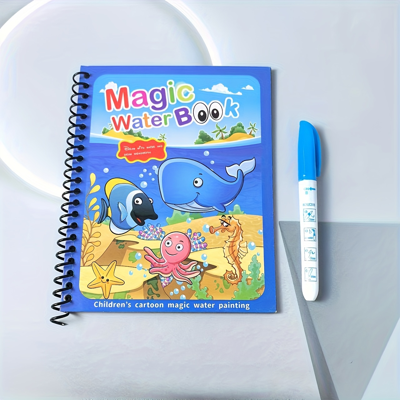 4pcs reusable magic   for   educational cartoon   with stencils markers dinosaur ocean pirate   themes vibrant colors high quality   gift for boys girls 3 christmas thanksgiving easter Product details 3