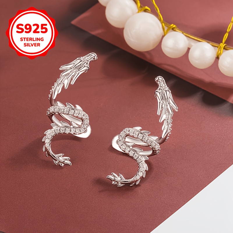 925 Silver Dragon-Shaped Ear Clip Without Piercing