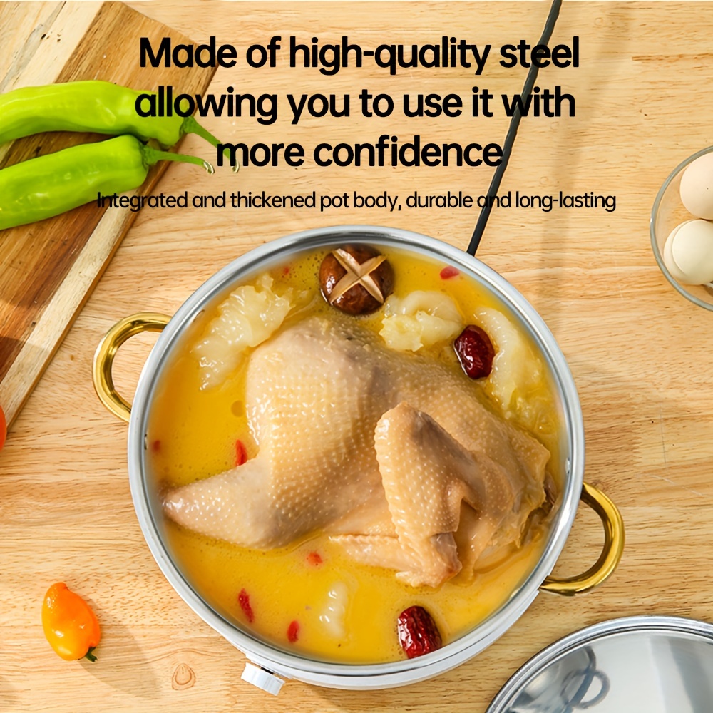 10pcs stainless steel pot set specifications are 18 20 22 24 26cm stainless steel cooking pot 5 pots 5 lids stainless steel double handle with lid deep soup pot for home and suitable for soup hot pasta details 5