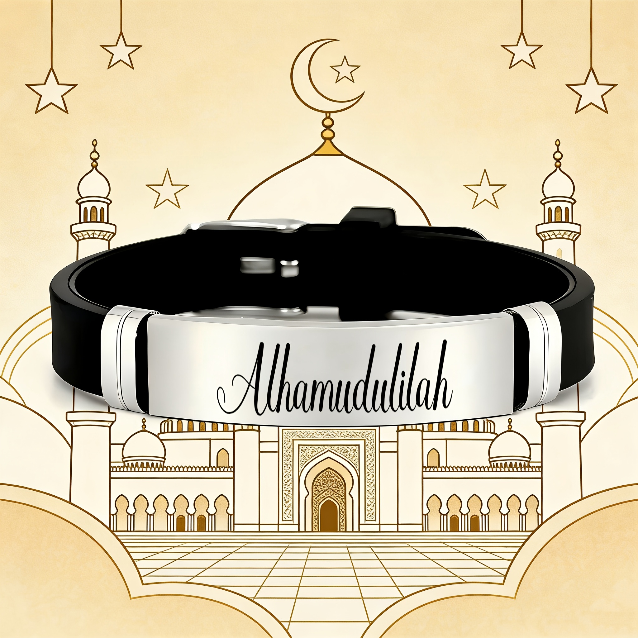 Alhamdulilah Islamic Faith Silicone Bracelet, Religious Gift