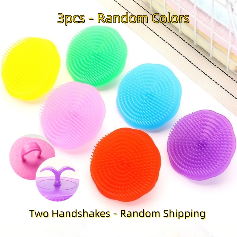 TEMU 3 Scalp Massage Shampoo Brushes, Soft Bristles, Massage Scalp, Suitable For All Hair Types Of Hair Care Combs, Random Color, New And Old Styles