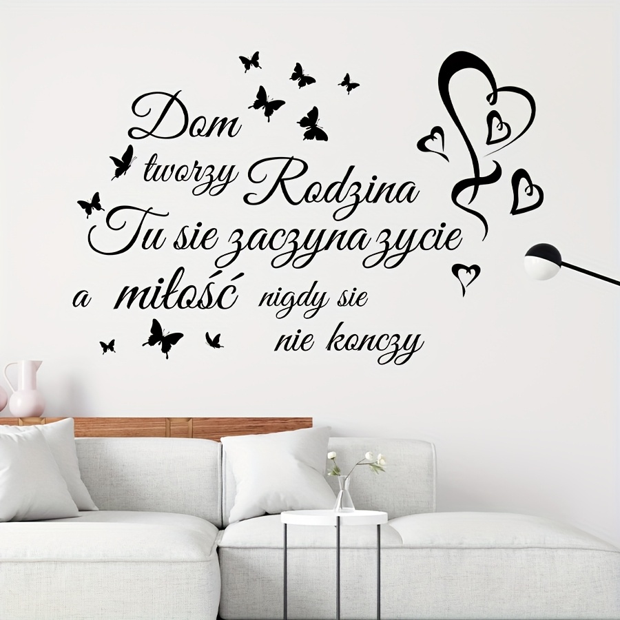 Image of 1pc Warm Family Slogan Love Decorative Wall Art Sticker For Bedroom, Living Room, Entryway, Bedroom, Porch, Ideal Household , Home Decoration