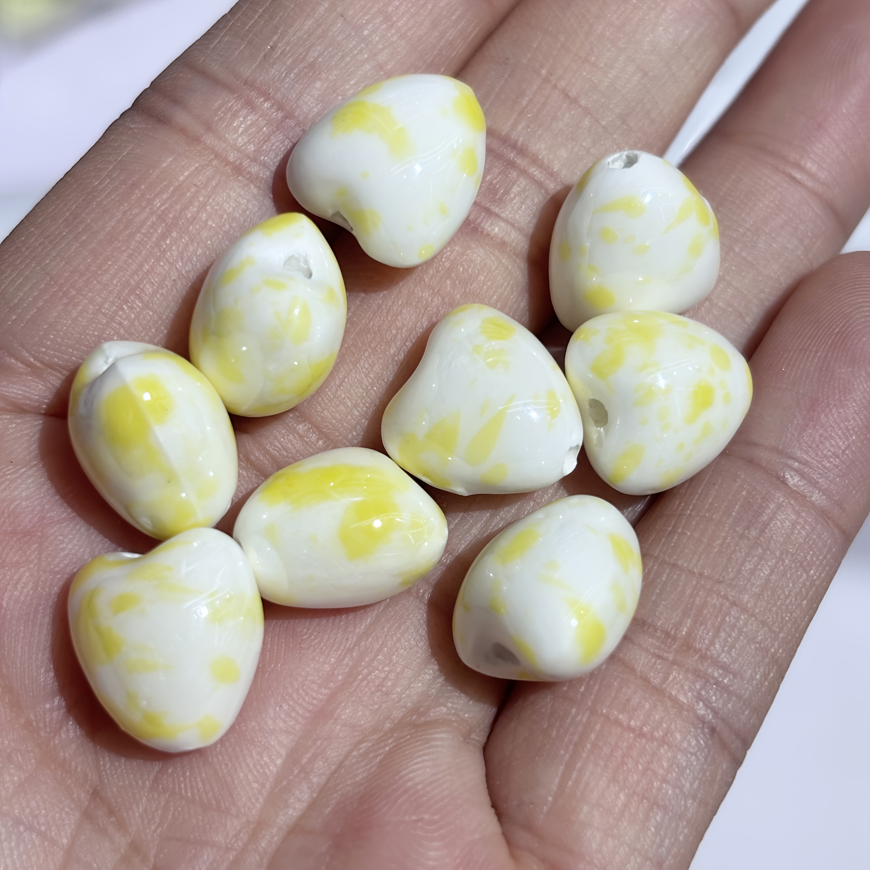 50pcs Set of 12mm Peach Shaped Ceramic Beads for DIY Jewelry Making