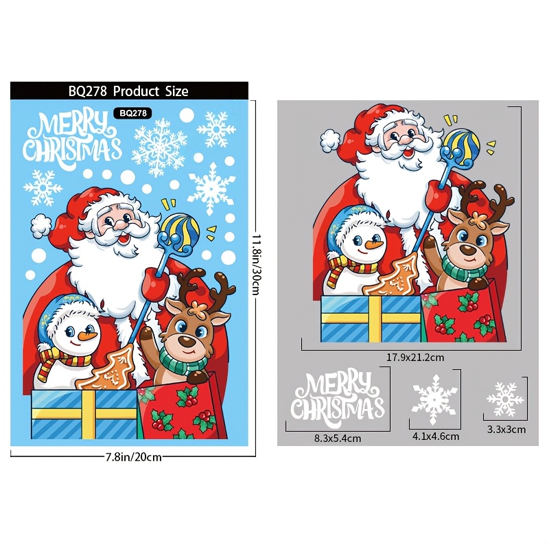Christmas Sticker Series Atmosphere Christmas Decoration Window Decal Meaning Festive Reunion Vibrant Atmosphere Window Stickers Glass Display Case Static Cling Decorative Window Stickers
