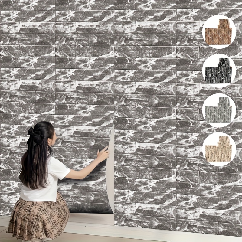 pvc self wall paper brick pattern thickened Temu Austria