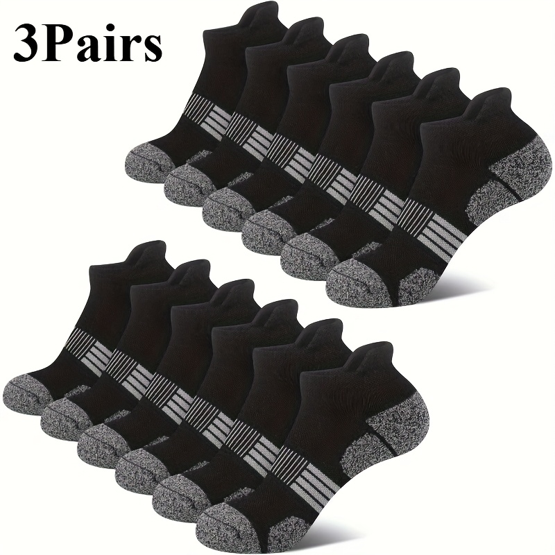 TEMU 3 Pairs Of High-quality Women's Compression Running Socks, Comfortable And Breathable, With Anti-slip , Thick Ankle Pads And Low-. Suitable For