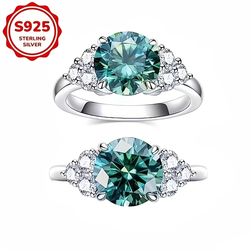 TEMU S925 Colored Moissanite Ring Wedding Ring Is Perfect For Weddings, Engagements, Anniversaries, Valentine's Day, Thanksgiving, New Year's Day