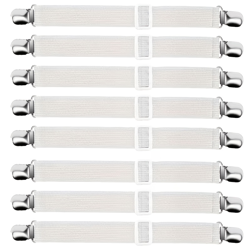 TEMU 8pcs Adjustable Bed Sheet Clips, Anti-slip Mattress Fasteners, Universal Bed Sheet Holders Straps For Mattress, Sofa, Tablecloth, Car Cushion &