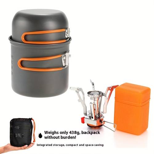 camping set pot stove set outdoor portable ultra light picnic stove cookware equipment stove cookware combination set