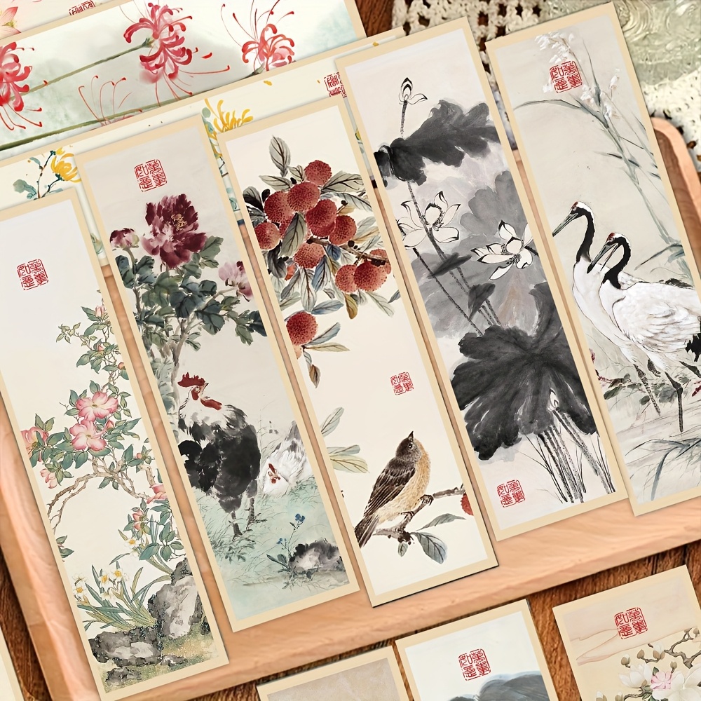 

30pcs Chinese Painting Bookmark Bookmarks For Students Party Festival Activities Gift Birthday Gift Bookmarks