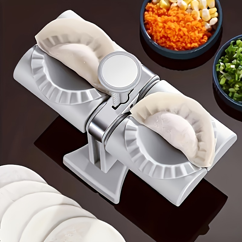 

Fully Automatic Double-head Dumpling Machine, With Filling Spoon And 2 Dough Knives And 3.3-inch Mold, High Dumpling Efficiency, Suitable For Family And Party Dumplings