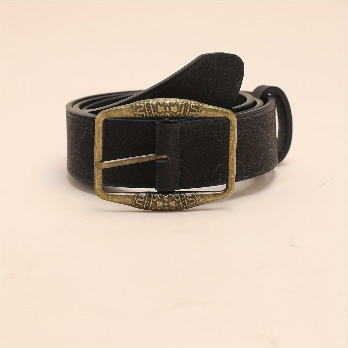 Vintage Style Brown Belt with Western Print