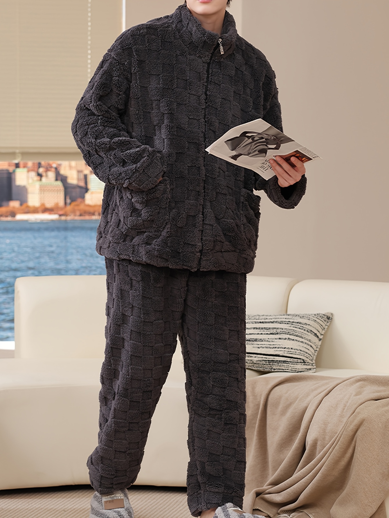 Seven Apparel Mens Fleece Pajama Sets *'S Cozy Coral Fleece Pajama