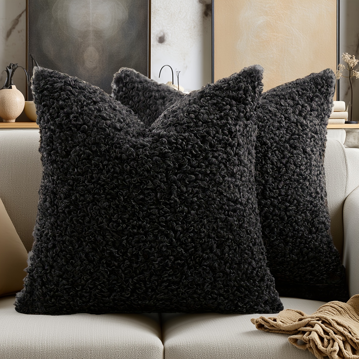 TEMU Artificial Pillow Covers, Covers, In Multiple Sizes, Soft And Comfortable To The Touch, Suitable For Indoor Settings Room Sofas, Machine
