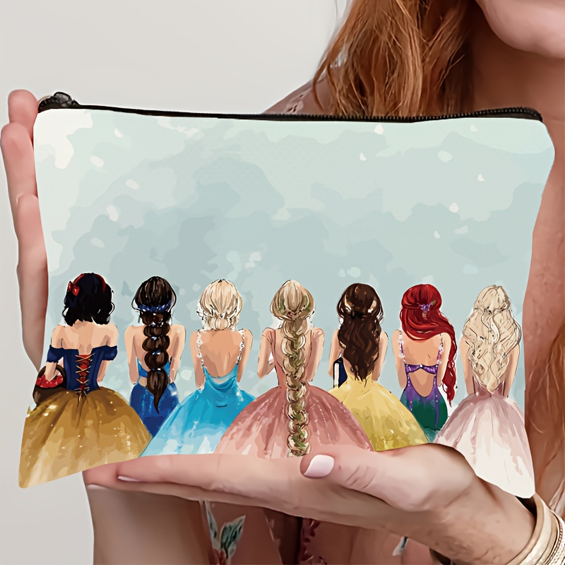 

Chic Princess-themed Canvas Makeup Bag - Perfect Travel Companion & Thoughtful Gift For Moms, Sisters, Daughters | , Washable