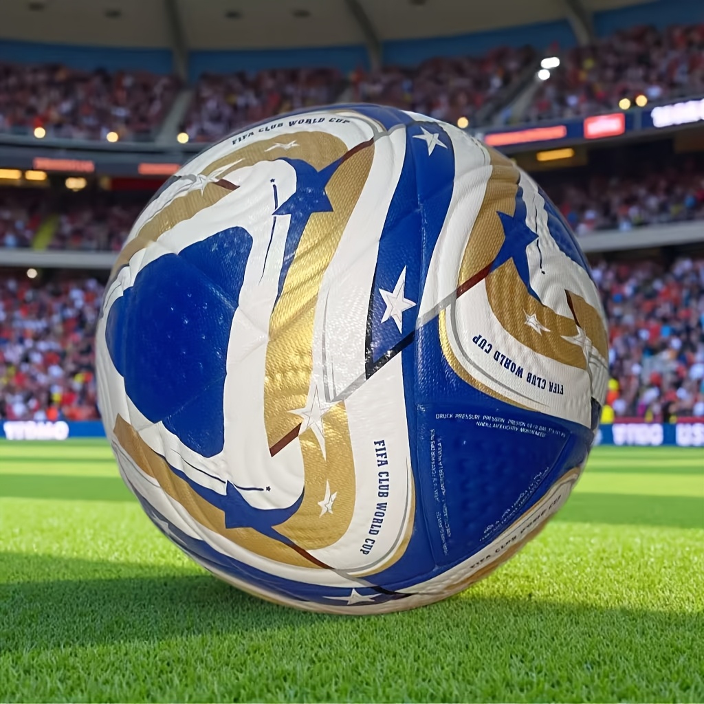 high-quality durable size 5 soccer ball - seamless heat technology, elastic non-slip, waterproof wear-resistant golden pu material, suitable for and entertainment, perfect birthday gift, christmas present Product details 3