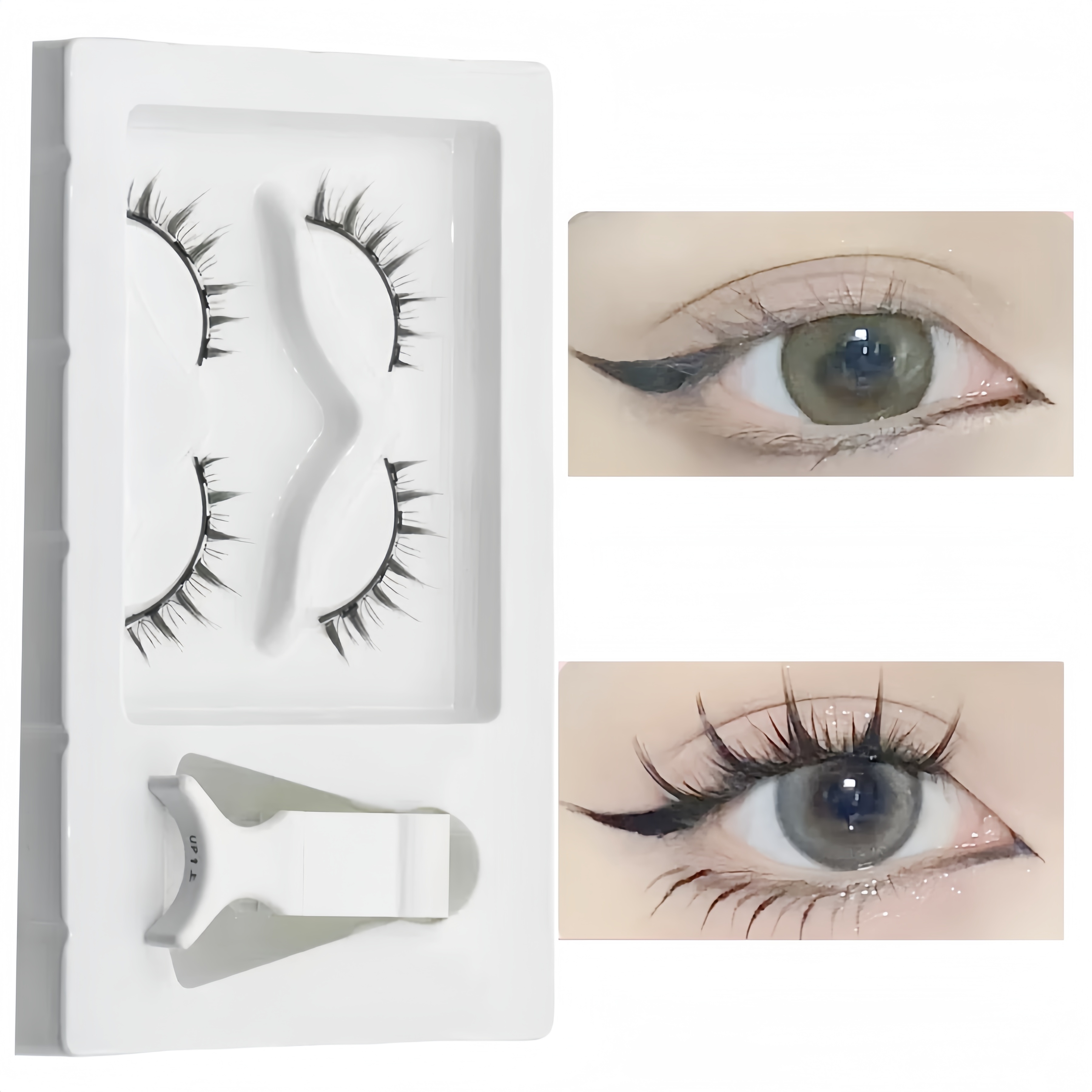 

Magnetic Cat Eye False Eyelashes Kit - Reusable, Soft & Natural Look With Bonus Lash Curler
