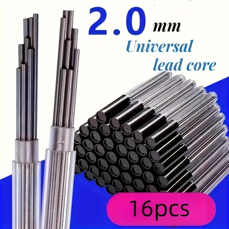 TEMU Hb Hardness Stone Material, Suitable For All 2.0mm Mechanical Pencils, 16/32/56pcs Universal 2.0mm Lead Refills Set