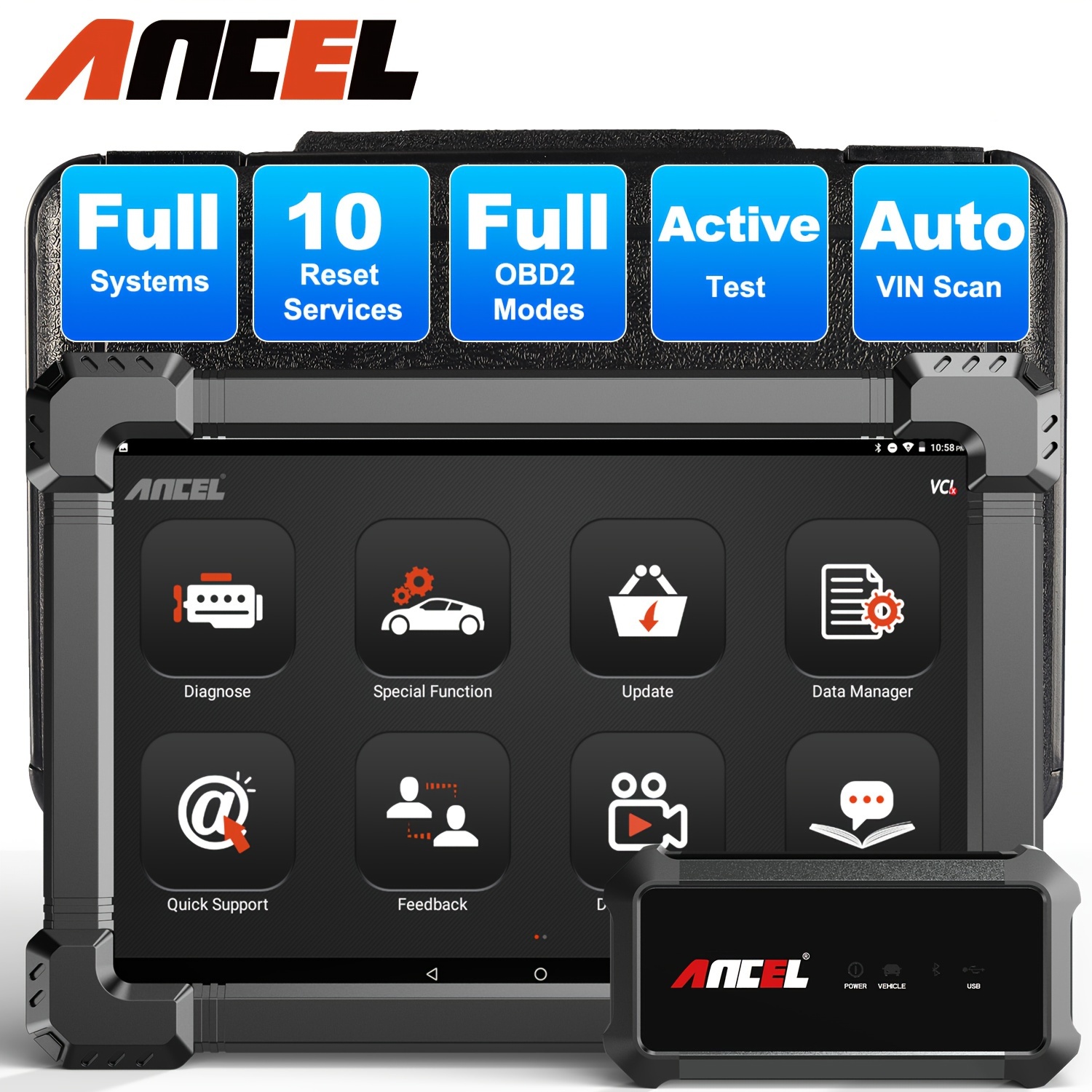 

Ancel X7 Obd2 Car Diagnostic Tablet All System Obd2 Scanner 10 Reset Immo Epb Sas Abs Epb Dpf Bms Tpms Tps Oil Injector Coding Wireless Automotive Scanner Code Reader Ecu Coding For Vw Audi