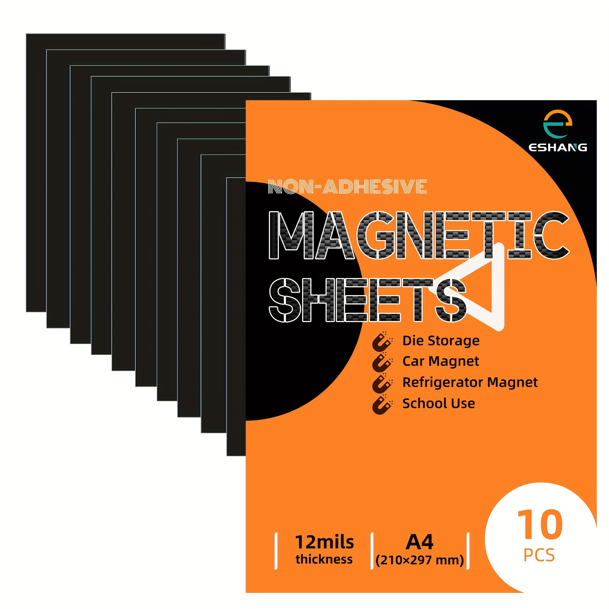 Image of Eshang Magnetic Sheets, 8.3''x11.7'', 10pcs, 12 Mils Thick, Flexible Magnetic Sheets For Crafting & Die Storage, Fridge Magnets, Printable