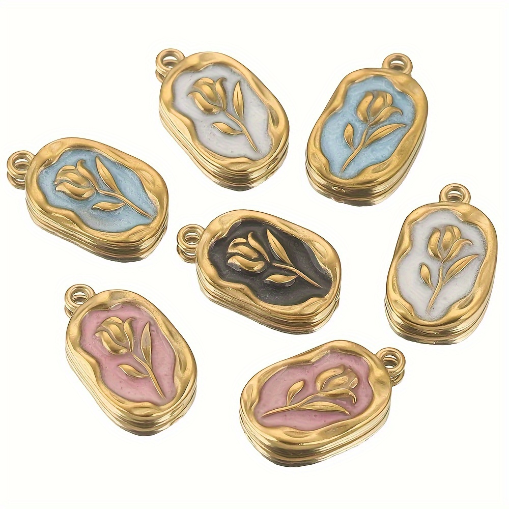 

5pcs Gold-plated Stainless Steel For Making - For Necklaces, & Pendants