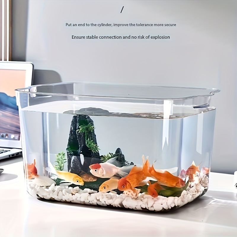 1pc Clear Acrylic Fish Tank With Lid, Hd Transparent Aquarium, Goldfish ...