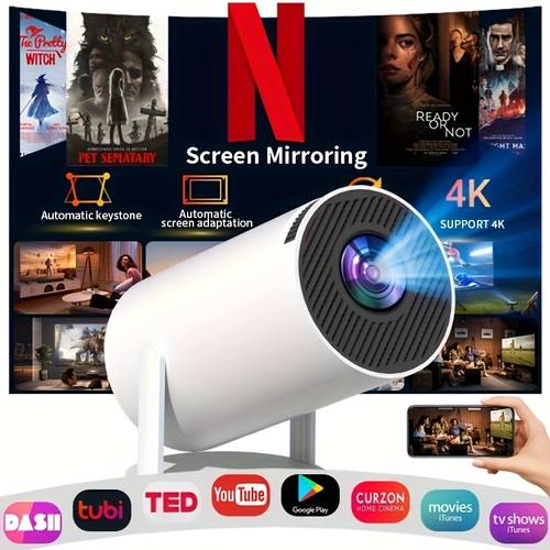 support 4k portable projector 1080 projector 180 flexible project angle home theater with remote control built in 11 0 os high quality lens wall movie projector