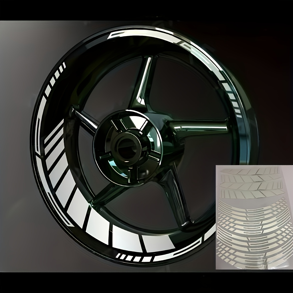 Motorcycle Sticker Set, 17-inch Wheel Decals With Rim Stripes, Motorcycle Wheel Stickers