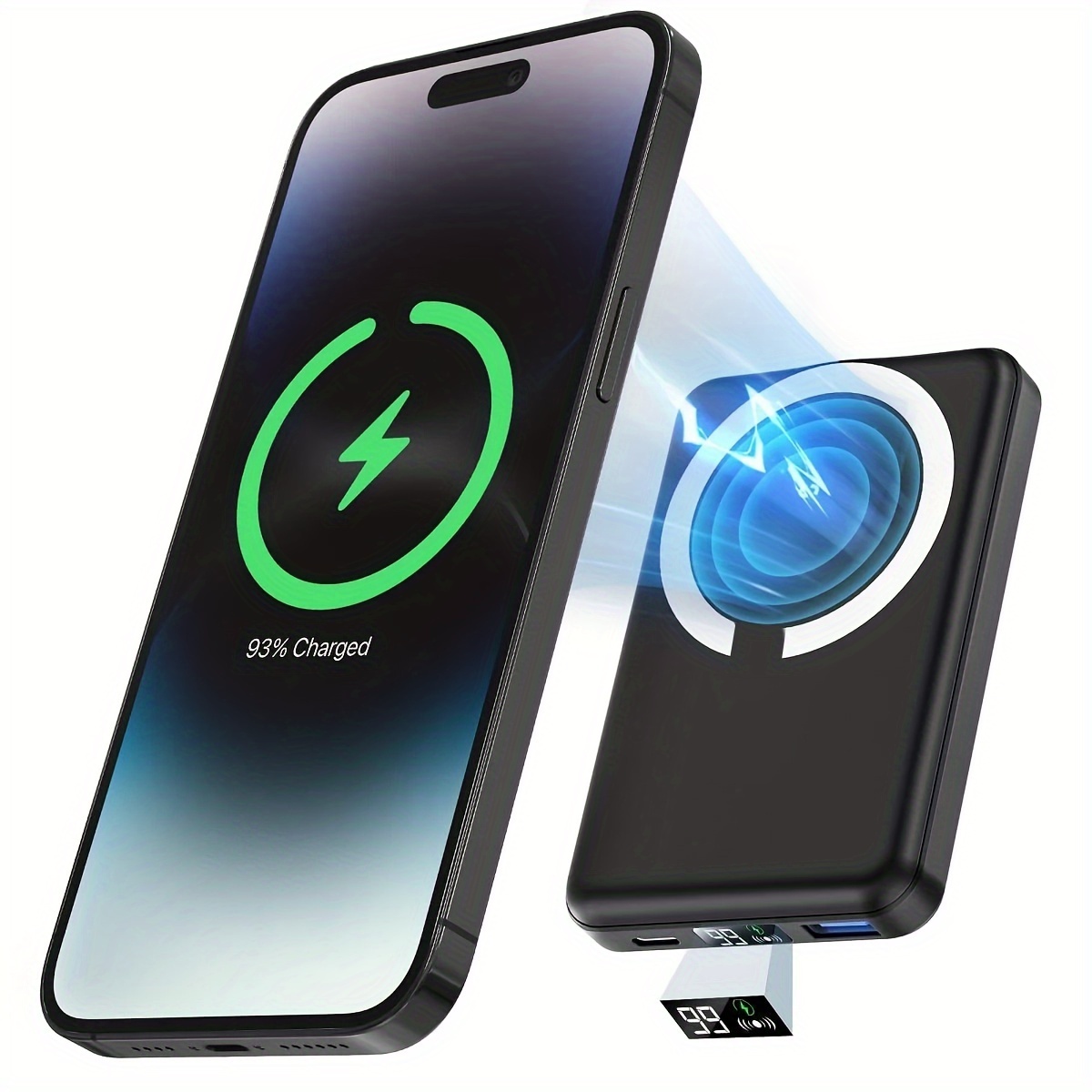 

Wireless Portable Charger, 10000mah Led Display 22.5w Pd Charging Battery For Iphone 15/14/13/12//pro/-