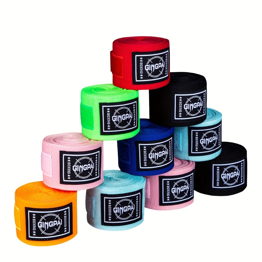 

Gingpai Bandages de Boxe pour - Longueurs de 1.5m//5m, Bandage Élastique en Polyester pour Fitness, Sanda, Muay Thai & Sports de Combat