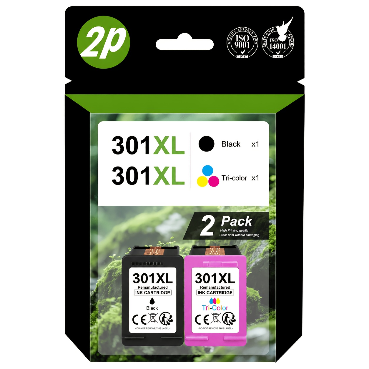 TEMU 301xl Ink Cartridge Combo (1 Black, 1 Tri-color) | High- Replacement For 301 Printers | Perfect For Documents & Vibrant Photos | Compatible With