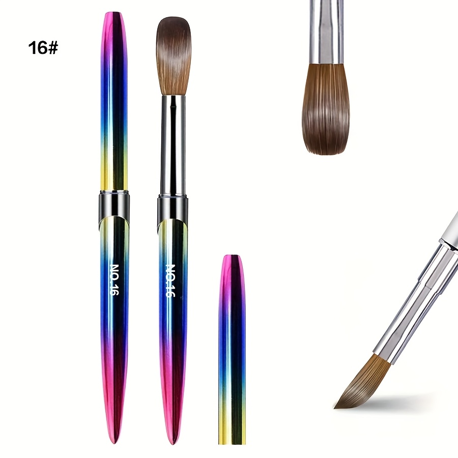TEMU Single Pack Acrylic Nail Brush Set | Suitable For /extension Gel/polygel/nail Oil | Professional Crystal Brush | Nail Salon And Home, For
