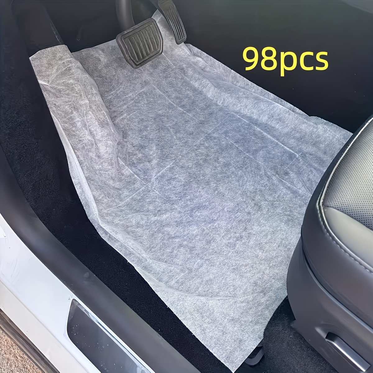 TEMU Lot de 98 tapis de sol jetables pour voiture - Universels, doublures de en papier faciles à , durables, adaptés au détaillage et au nettoyage de