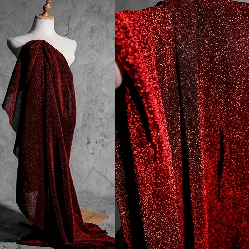 1pc Elegant Red Sequin Fabric - Shiny, Glossy Polyester with Sparkling  Texture for Crafts, Dresses, and DIY Projects, Craft Fabric | Shiny Texture  | Glossy * Fabric Crafts