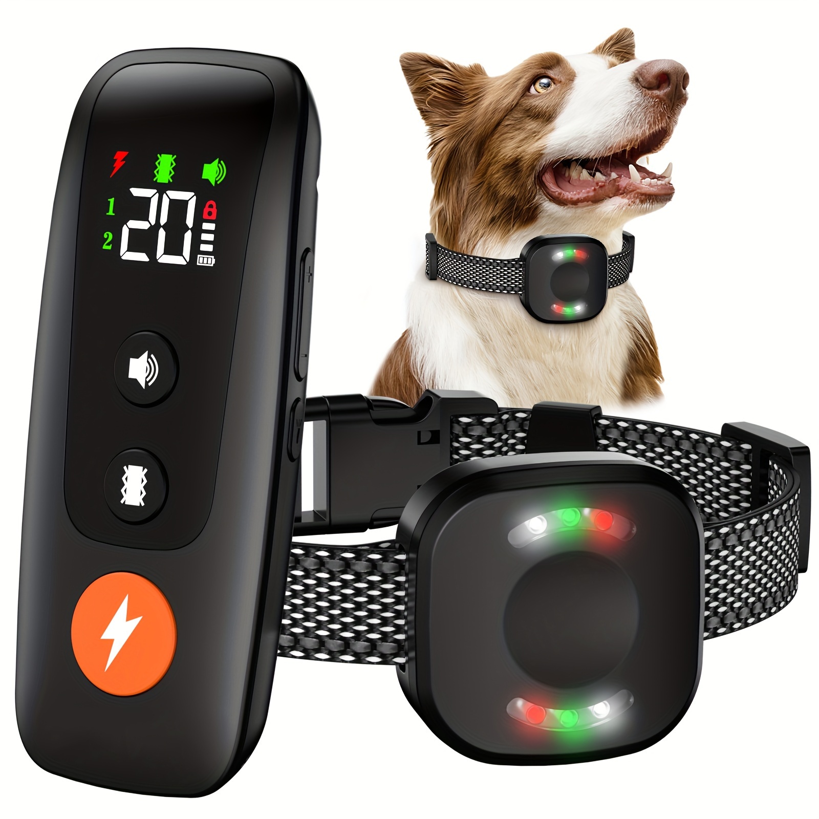 

Dog Training Collar, Rechargeable Electric Shock Collar With Remote For 8-120lbs Dogs, 2600ft Range, With 3 Modes, For Large Medium Small Dogs