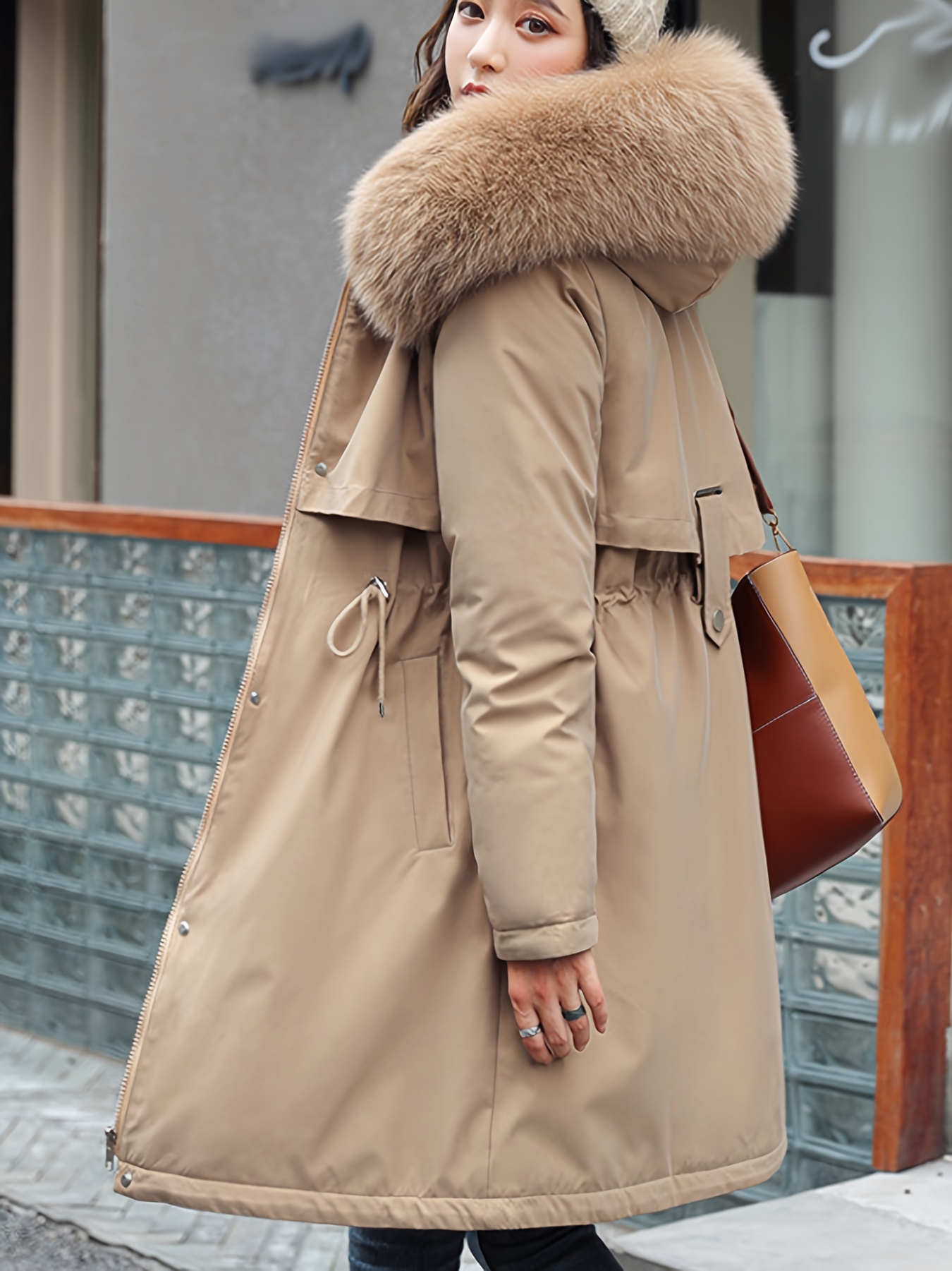 Winter Women s Detachable   Fur Hooded Coat, Thickened Warm Puffer Jacket with Drawstring Waist and Lined Windproof Solid Color Couple Outerwear for Christmas Valentine’s Day Gift, Plus Size Winter Coats For Women, Snow Jacket, Winter Coats For Women For  , Women Winter Jacket High Quality, Jackets For Women Winter Elegant, Winter Parka Jacket For Women, Winter Jackets For Women Plus Size, Womens Winter Clothes, Plus Size Women Winter Coats,