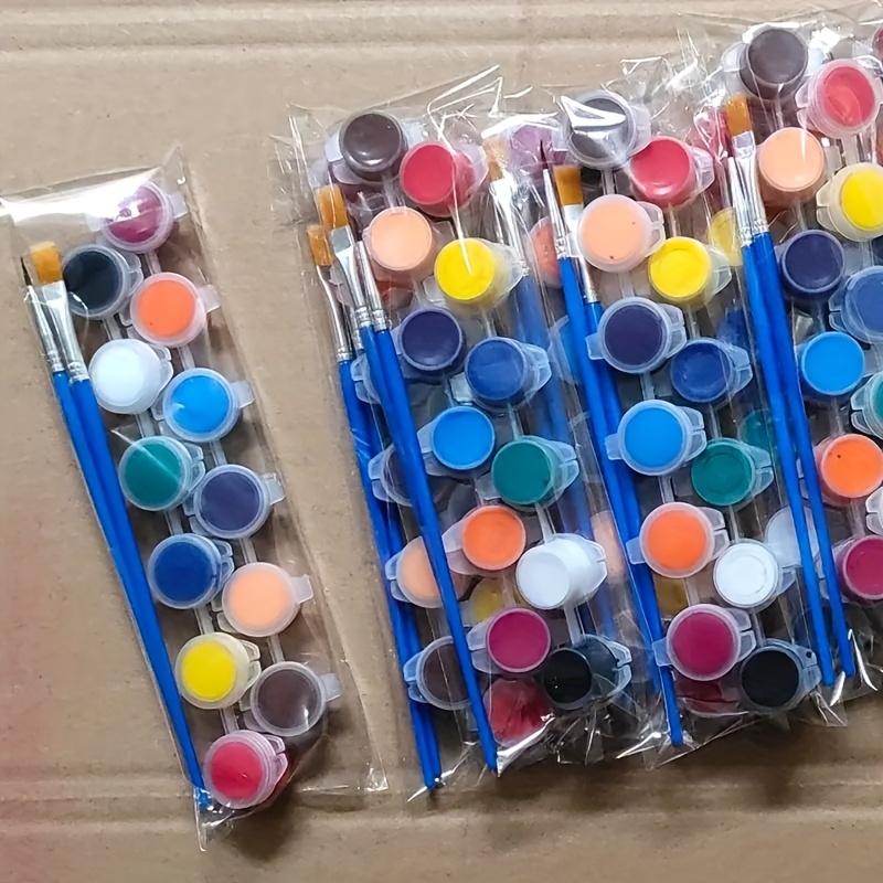 

A Set Of 12 Acrylic Paint Colors With 2 Paintbrushes, Suitable For Students' Painting And Art Crafts, Including A Set For Oil Painting.