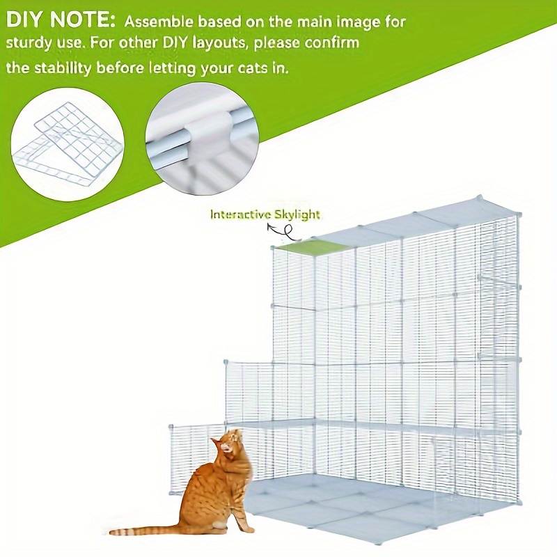 

Gardnfun Cat Cage 2 Tier Indoor Cat Enclosures Kitten Cage Diy Pet Playpen Metal Kennel For 1- 2 Cats, Ferret, Chinchilla, Rabbit, Small Animals, Kitty, Squirrel, Rv Travel, Camping White