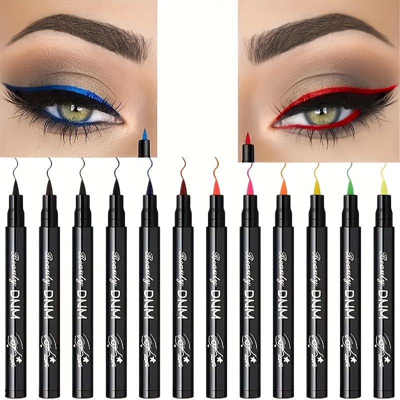 

1pc Waterproof Eyeliner Pencil - Multi-colored Set (blue, Red, Orange, Purple, Green & More), Long-lasting Eye Makeup, Precision Application