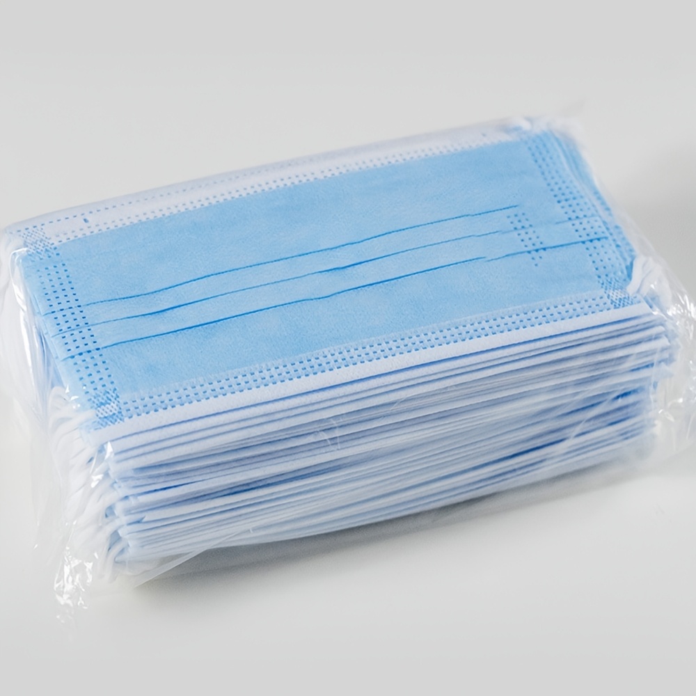 50pcs Adult Disposable Face Masks - Hypoallergenic Breathable Material, Adjustable Ear Loops & Nose Pads For Home, Office, Outdoor Use, Essentials, Secure Elastic Mask