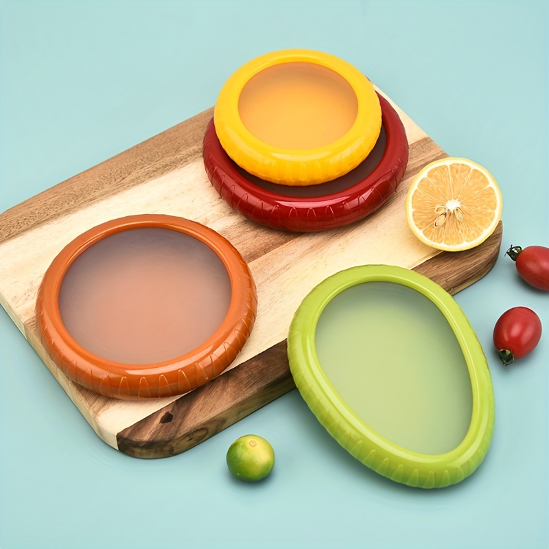 reusable silicone fruit and vegetable storage containers set for fridge   onion storage avocado saver and tomato holder