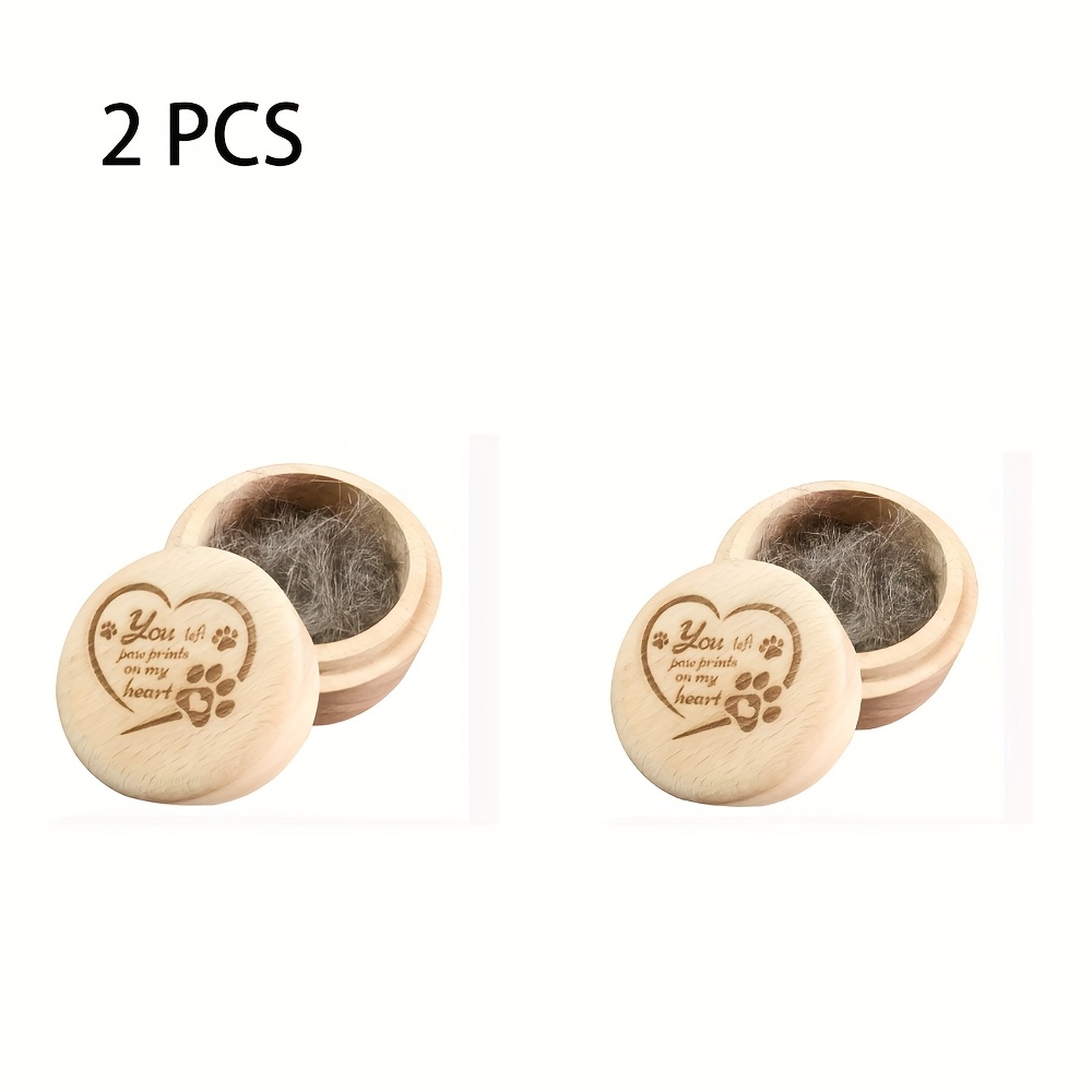 Engraved Paw Print - High-quality Wood Pet Hair Keepsake Box, Memorial Gift For Lovers, Hair Collection, 's Gift
