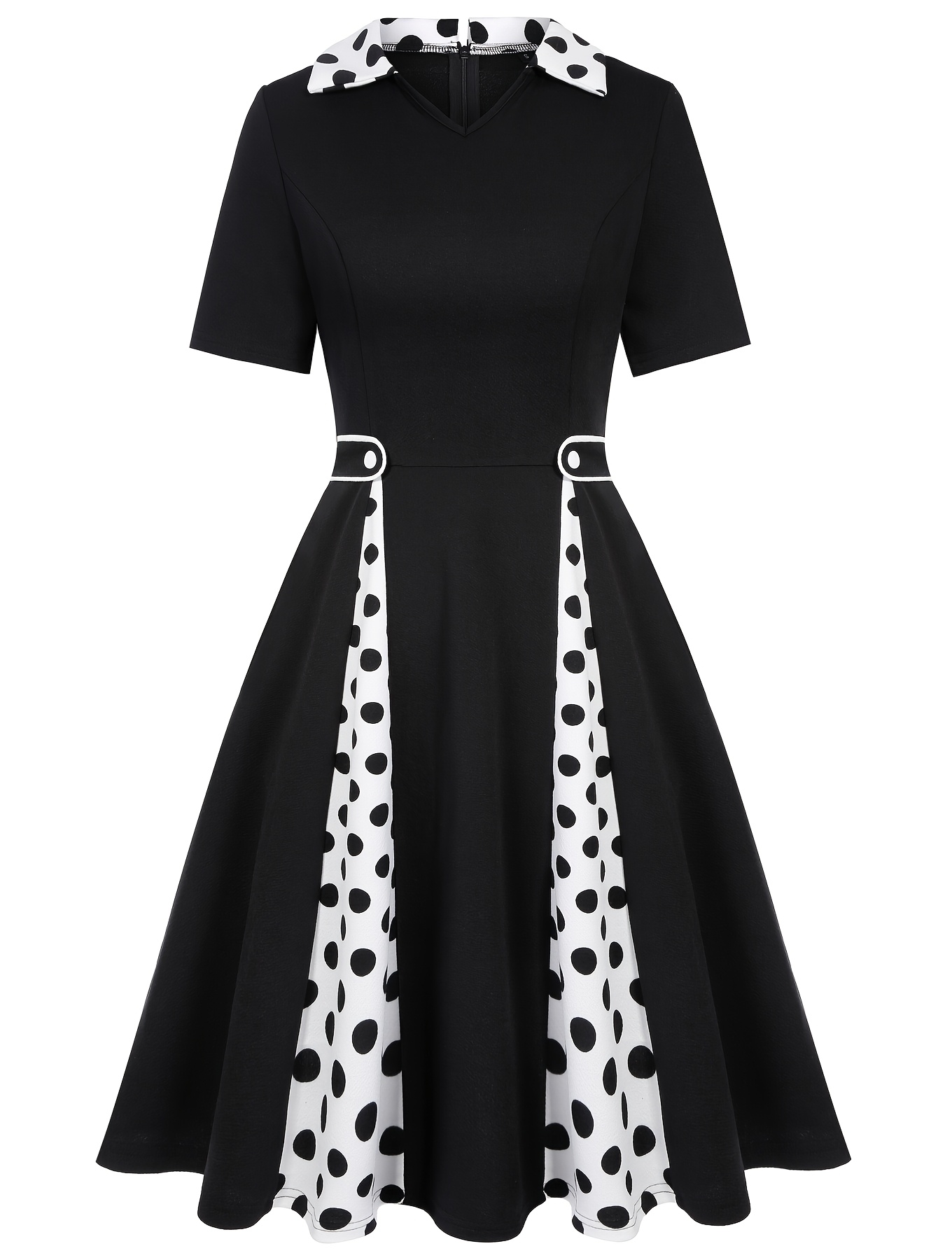 black and white vintage dresses Black and White Plaid Short Sleeve Vintage Dress