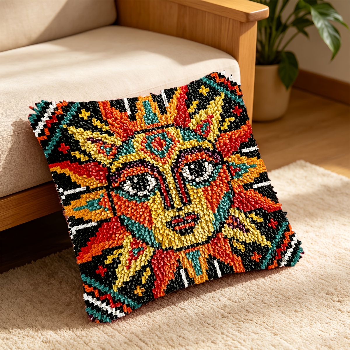 Latch Hook Kit with Sun Pattern for Beginners