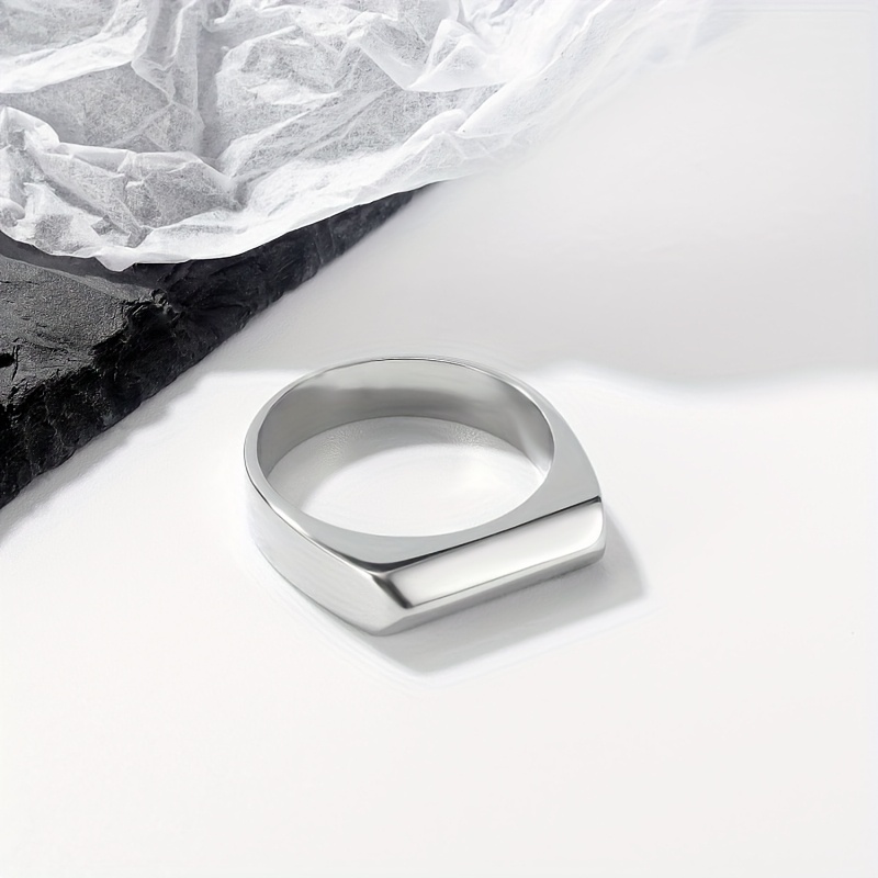 Unisex Minimalist Stainless Steel Ring, Trendy Accessory